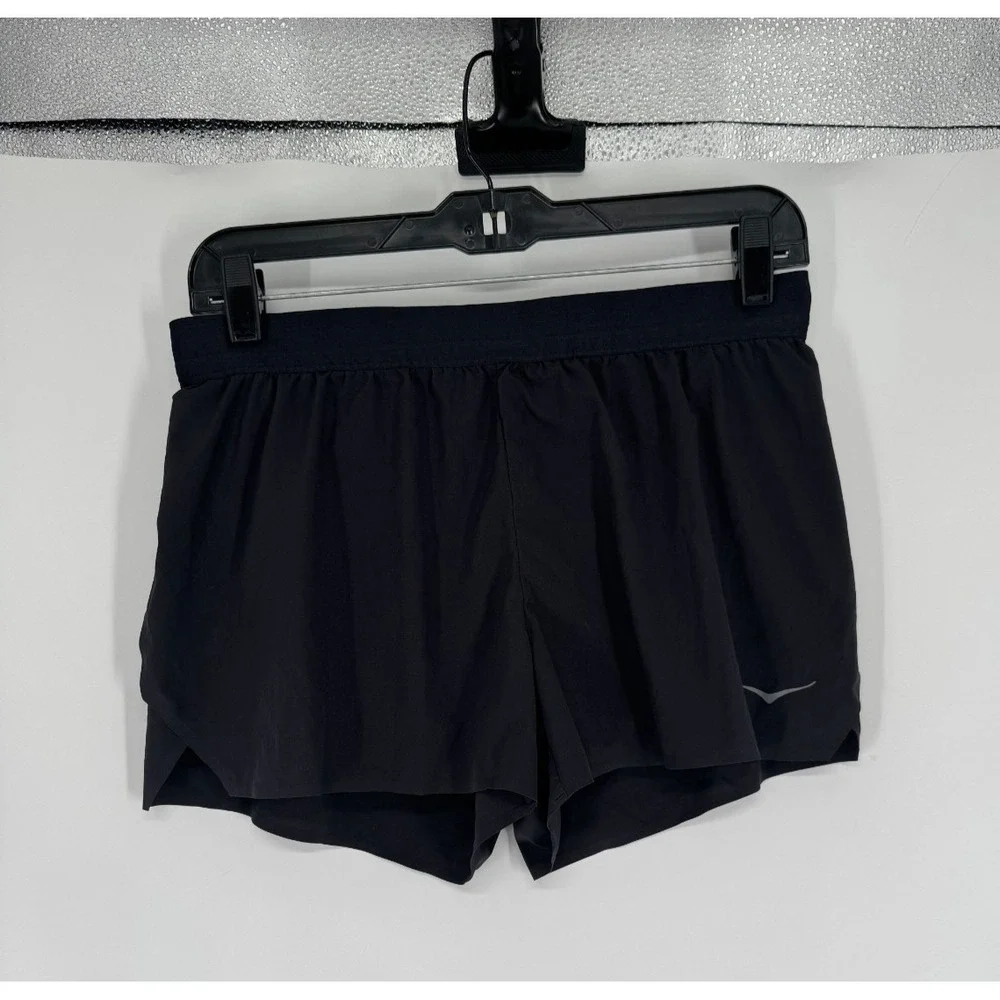 Hoka One One Running Shorts Womens Small Lined Drawstring Waist Athletic Black